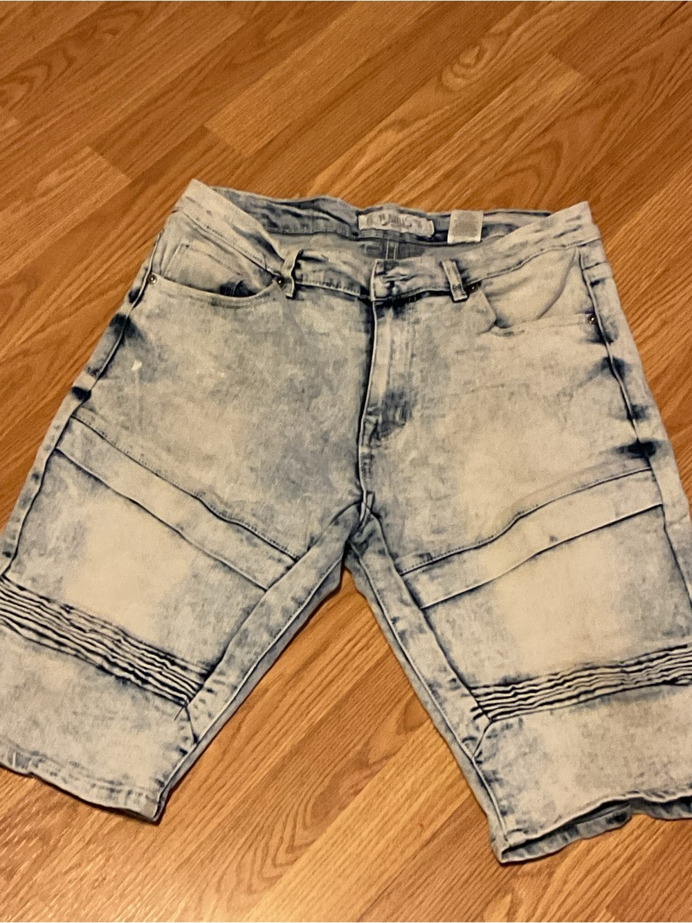 Men's JEANIUS ACID Wash Denim Shorts  MOTO STYLE 38x12